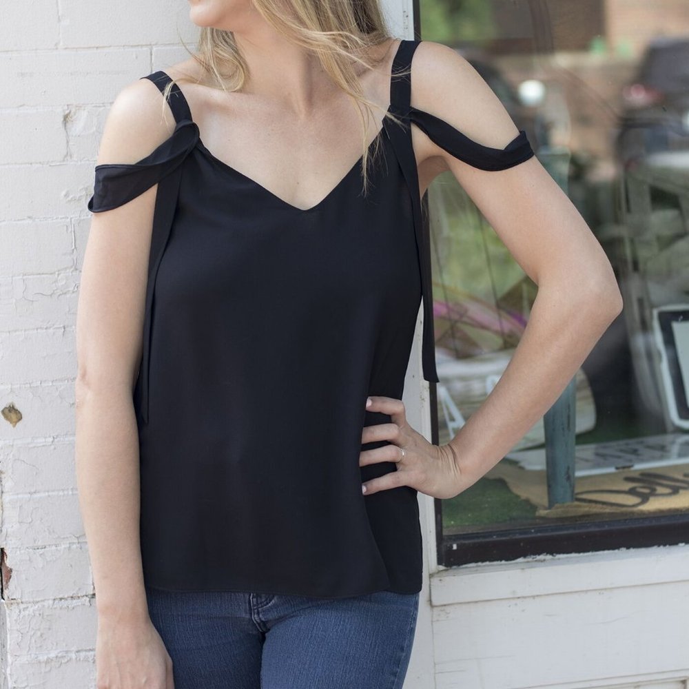 Black Cold Shoulder Blouse